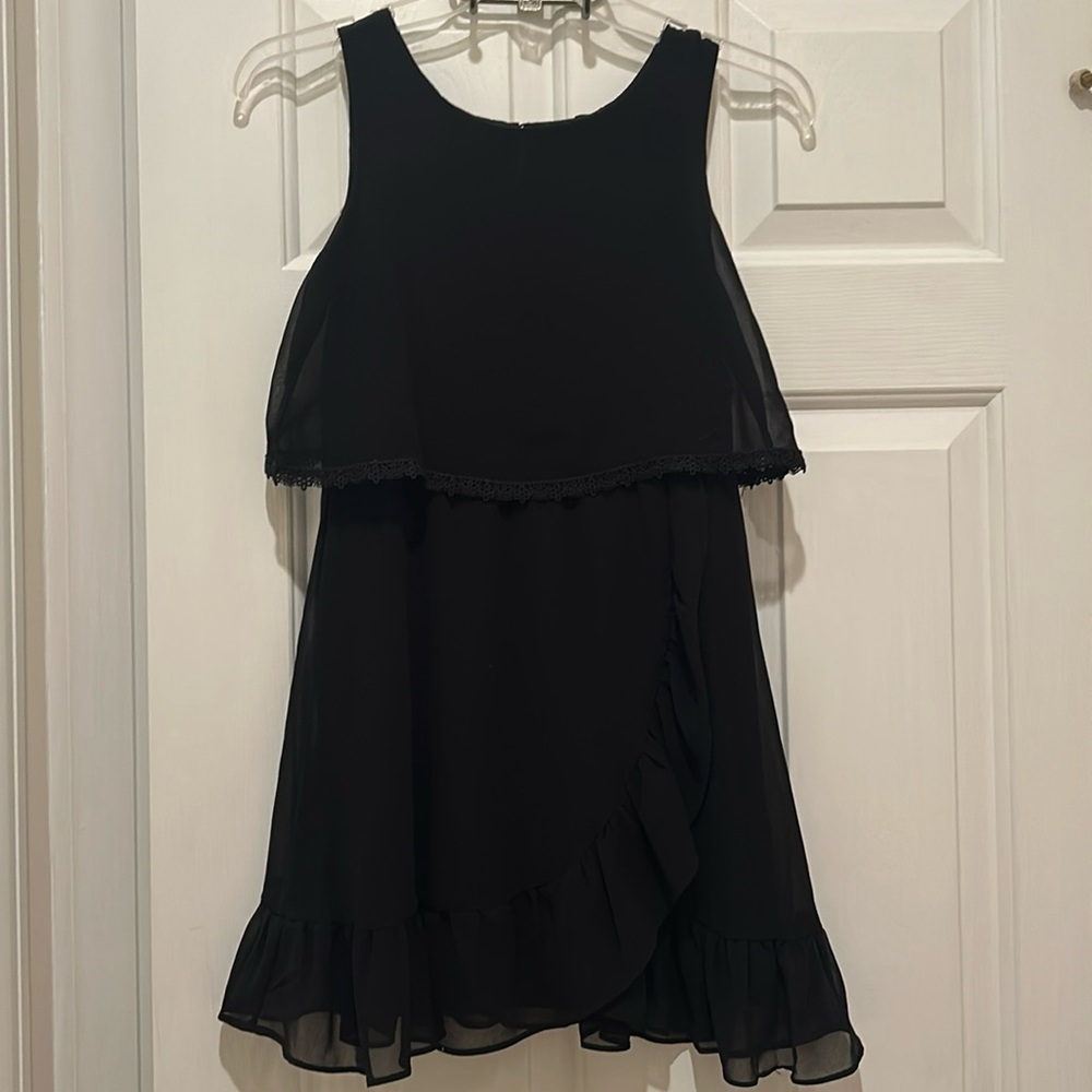 Girls Sleeveless Black Dress, Size 10
